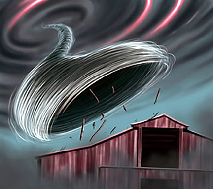 On the Dryline (Editorial Illustration, Corel Painter)