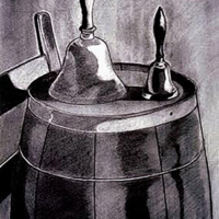 Barrel & Bells (Charcoal on Paper)